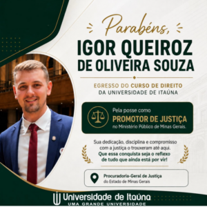 Egresso da Universidade de Itaúna alcançando uma grande conquista!